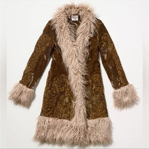 Pennylane Free People Understated Leather Faux Fur Janis Joplin Coat